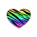Rainbow Tiger Rubber Heart Coaster (4 pack)