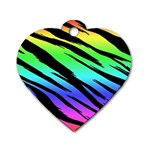 Rainbow Tiger Dog Tag Heart (One Side)