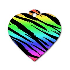 Rainbow Tiger Dog Tag Heart (Two Sides) from ArtsNow.com Front