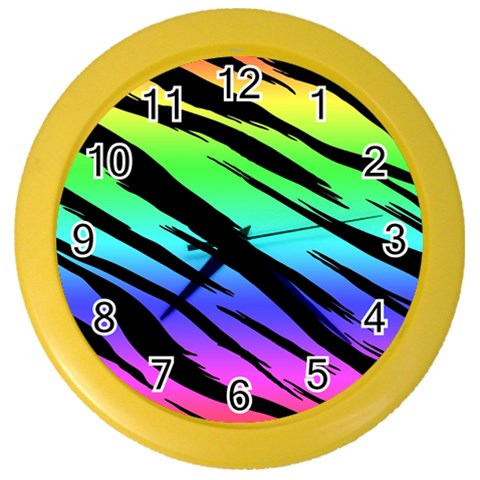 Rainbow Tiger Color Wall Clock from ArtsNow.com Front