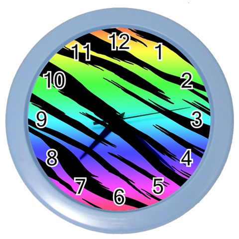 Rainbow Tiger Color Wall Clock from ArtsNow.com Front