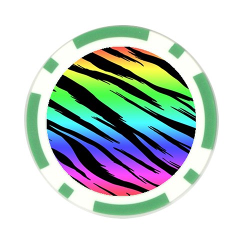 Rainbow Tiger Poker Chip Card Guard from ArtsNow.com Front