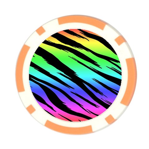 Rainbow Tiger Poker Chip Card Guard from ArtsNow.com Front