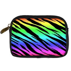 Rainbow Tiger Digital Camera Leather Case from ArtsNow.com Front