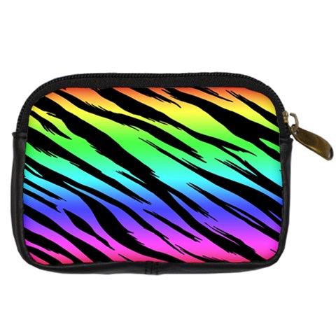 Rainbow Tiger Digital Camera Leather Case from ArtsNow.com Back