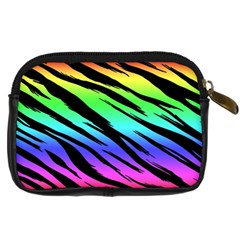 Rainbow Tiger Digital Camera Leather Case from ArtsNow.com Back