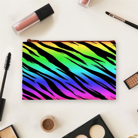 Rainbow Tiger Cosmetic Bag (Medium) from ArtsNow.com Front