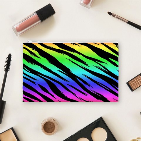 Rainbow Tiger Cosmetic Bag (Medium) from ArtsNow.com Front