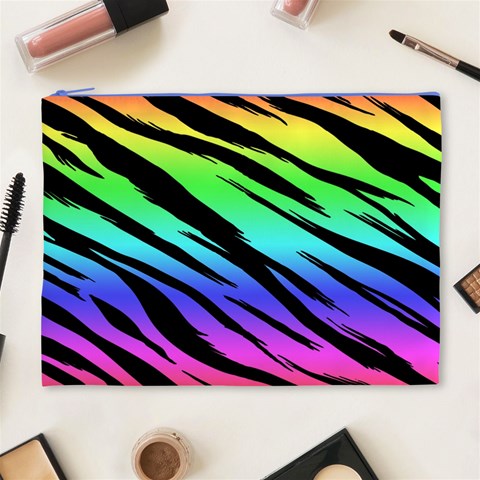 Rainbow Tiger Cosmetic Bag (XL) from ArtsNow.com Front