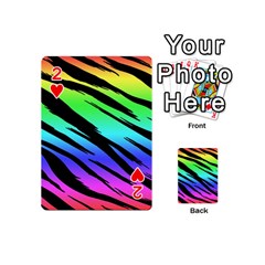 Rainbow Tiger Playing Cards 54 Designs (Mini) from ArtsNow.com Front - Heart2