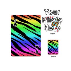 Rainbow Tiger Playing Cards 54 Designs (Mini) from ArtsNow.com Front - Spade9