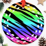 Rainbow Tiger Round Filigree Ornament (Two Sides)