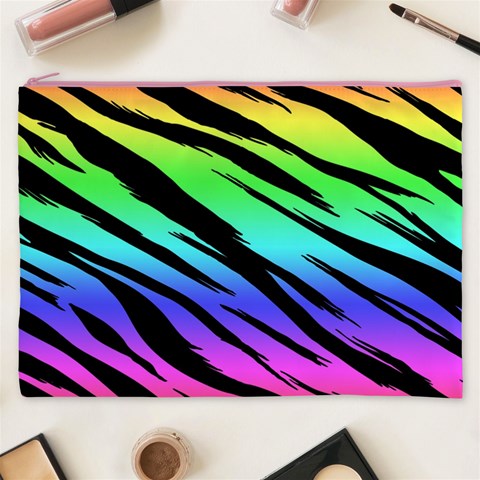 Rainbow Tiger Cosmetic Bag (XXXL) from ArtsNow.com Front