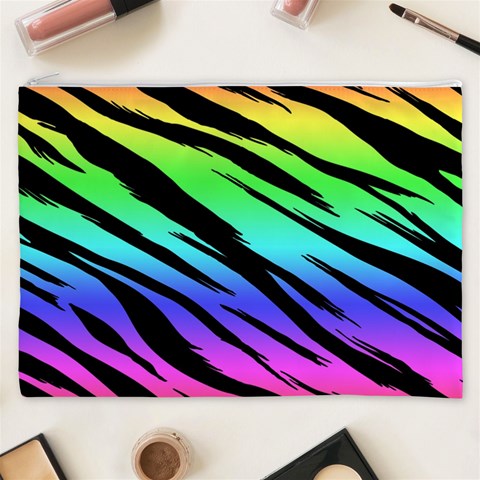 Rainbow Tiger Cosmetic Bag (XXXL) from ArtsNow.com Front