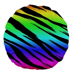 Rainbow Tiger Large 18  Premium Round Cushion  from ArtsNow.com Back