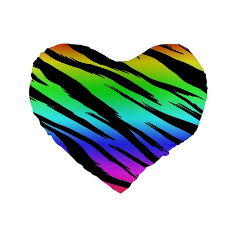 Rainbow Tiger Standard 16  Premium Heart Shape Cushion  from ArtsNow.com Front