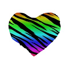 Rainbow Tiger Standard 16  Premium Heart Shape Cushion  from ArtsNow.com Back