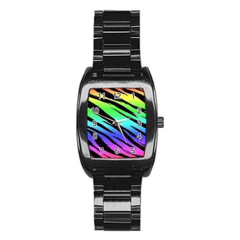 Rainbow Tiger Stainless Steel Barrel Watch from ArtsNow.com Front
