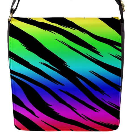 Rainbow Tiger Flap Closure Messenger Bag (S) from ArtsNow.com Front