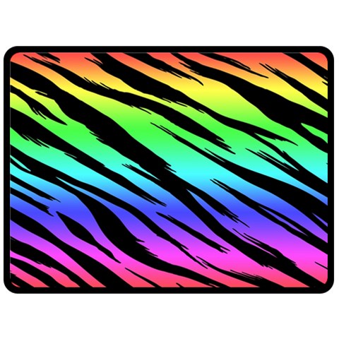 Rainbow Tiger Double Sided Fleece Blanket (Large) from ArtsNow.com 80 x60  Blanket Front