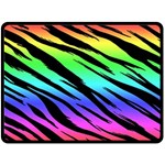 Rainbow Tiger Double Sided Fleece Blanket (Large)