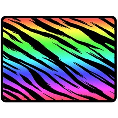 Rainbow Tiger Double Sided Fleece Blanket (Large) from ArtsNow.com 80 x60  Blanket Back