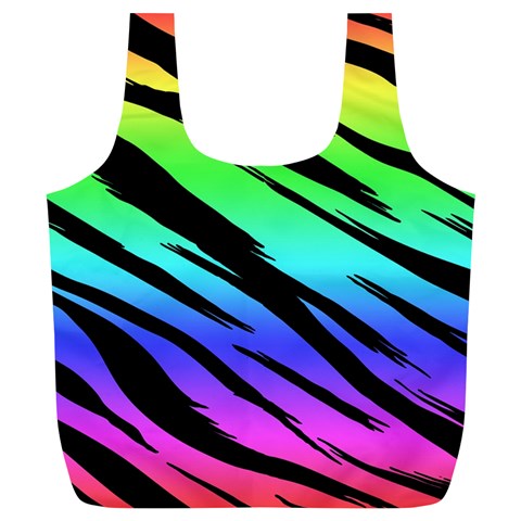 Rainbow Tiger Full Print Recycle Bag (XL) from ArtsNow.com Back