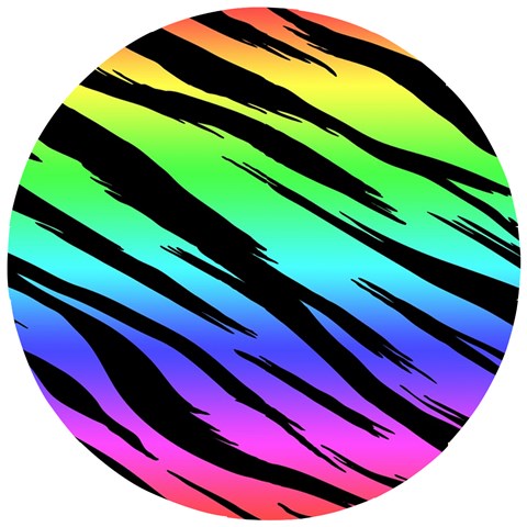 Rainbow Tiger Wooden Puzzle Round from ArtsNow.com Front
