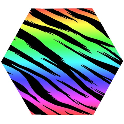 Rainbow Tiger Wooden Puzzle Hexagon from ArtsNow.com Front