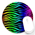 Rainbow Zebra Round Mousepad