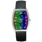 Rainbow Zebra Barrel Style Metal Watch