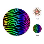 Rainbow Zebra Playing Cards Single Design (Round)
