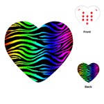 Rainbow Zebra Playing Cards Single Design (Heart)