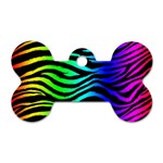 Rainbow Zebra Dog Tag Bone (One Side)