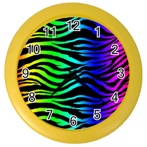 Rainbow Zebra Color Wall Clock from ArtsNow.com Front