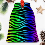 Rainbow Zebra Bell Ornament (Two Sides)