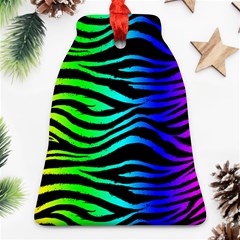 Rainbow Zebra Bell Ornament (Two Sides) from ArtsNow.com Back