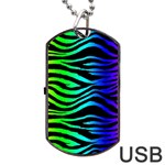Rainbow Zebra Dog Tag USB Flash (Two Sides)