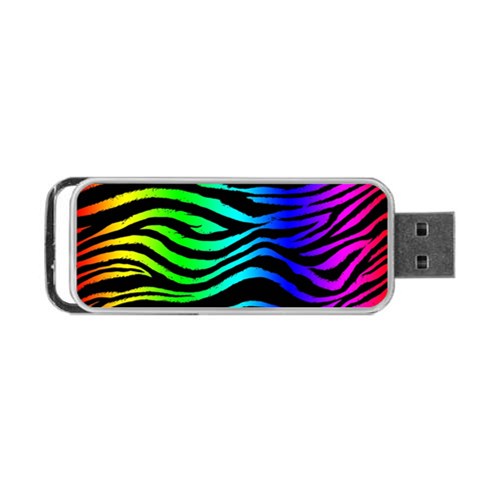 Rainbow Zebra Portable USB Flash (One Side) from ArtsNow.com Front