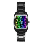 Rainbow Zebra Stainless Steel Barrel Watch