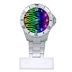 Rainbow Zebra Plastic Nurses Watch