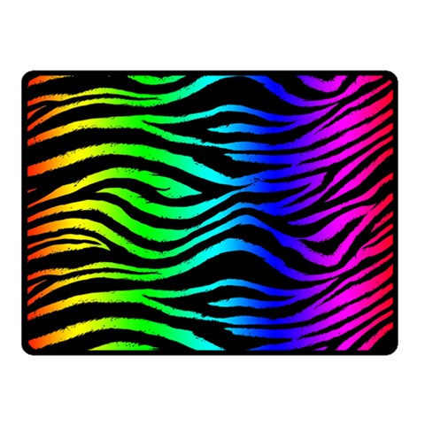 Rainbow Zebra Double Sided Fleece Blanket (Small) from ArtsNow.com 45 x34  Blanket Front