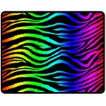 Rainbow Zebra Double Sided Fleece Blanket (Medium)