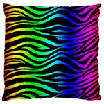 Rainbow Zebra Large Flano Cushion Case (One Side)