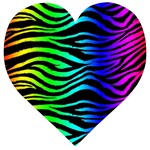 Rainbow Zebra Wooden Puzzle Heart