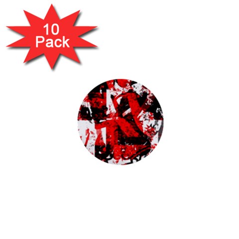 Red Graffiti 1  Mini Button (10 pack)  from ArtsNow.com Front