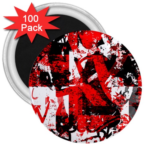Red Graffiti 3  Magnet (100 pack) from ArtsNow.com Front