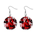 Red Graffiti 1  Button Earrings
