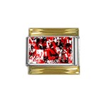 Red Graffiti Gold Trim Italian Charm (9mm)