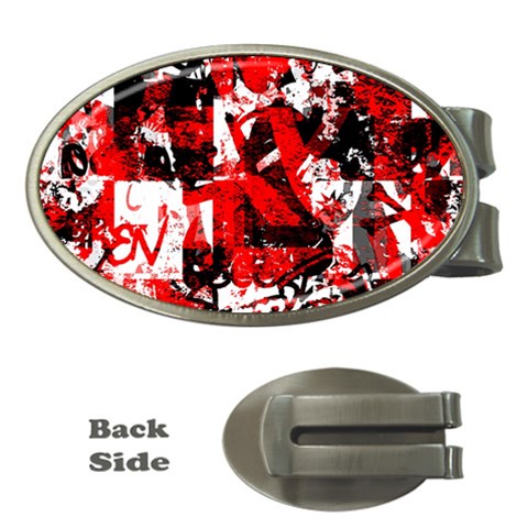 Red Graffiti Money Clip (Oval) from ArtsNow.com Front
